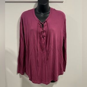PINK Victoria's Secret Lace-Up Long Sleeve Top